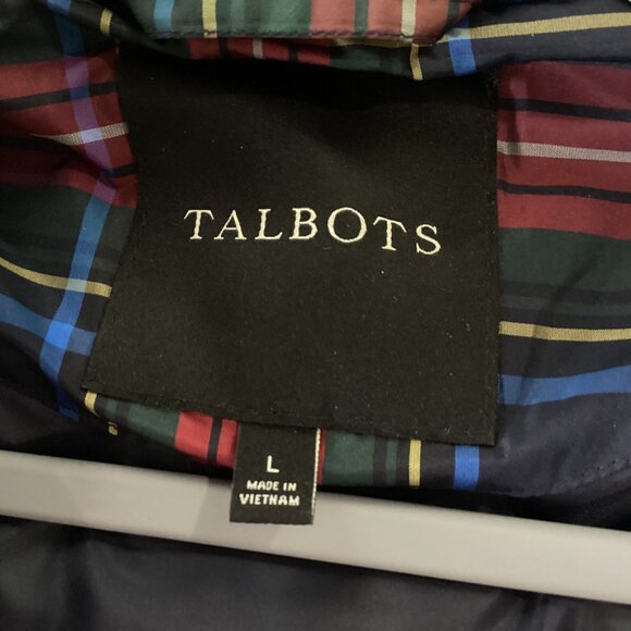 Talbots Womens Down Filled Puffer Vest Size L Gilet Multicolor Lined Plaid - Picture 4 of 13